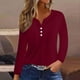 thumbnail image 2 of Tops deportivos para mujer,Blusa de verano con cuello en V para mujer, túnica informal con botones, manga larga de poliéster, tejido ligero y transpirable, ideal para uso diario, sopatenor, 2 of 8
