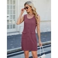 thumbnail image 4 of IWEMEK Women's Dress Crew Neck Fashion Trendy Wedding Guest Dress Vacation Holiday Boho Sundress, 4 of 7