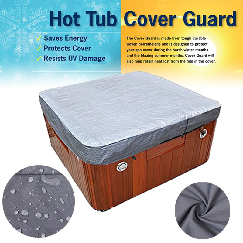Hot Tub Cover Guard Cap Coated Oxford Cloth Anti-UV Round Spa Tub Cover