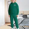 thumbnail image 2 of KAUOD Kids Girls Fleece Sweatpants Set 2 piece Cute Bowfront Cotton Hoodi𝐞s Joggers Pants Sweatsuits Warm Tracksuits Clothes, 2 of 5