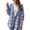 Blue, variant on Baqcunre Shirts For Women Women's Fall Casual Hoodie Long Sleeved Plaid Shirt With Pocket Womens Jacket Womens Tops Black L
