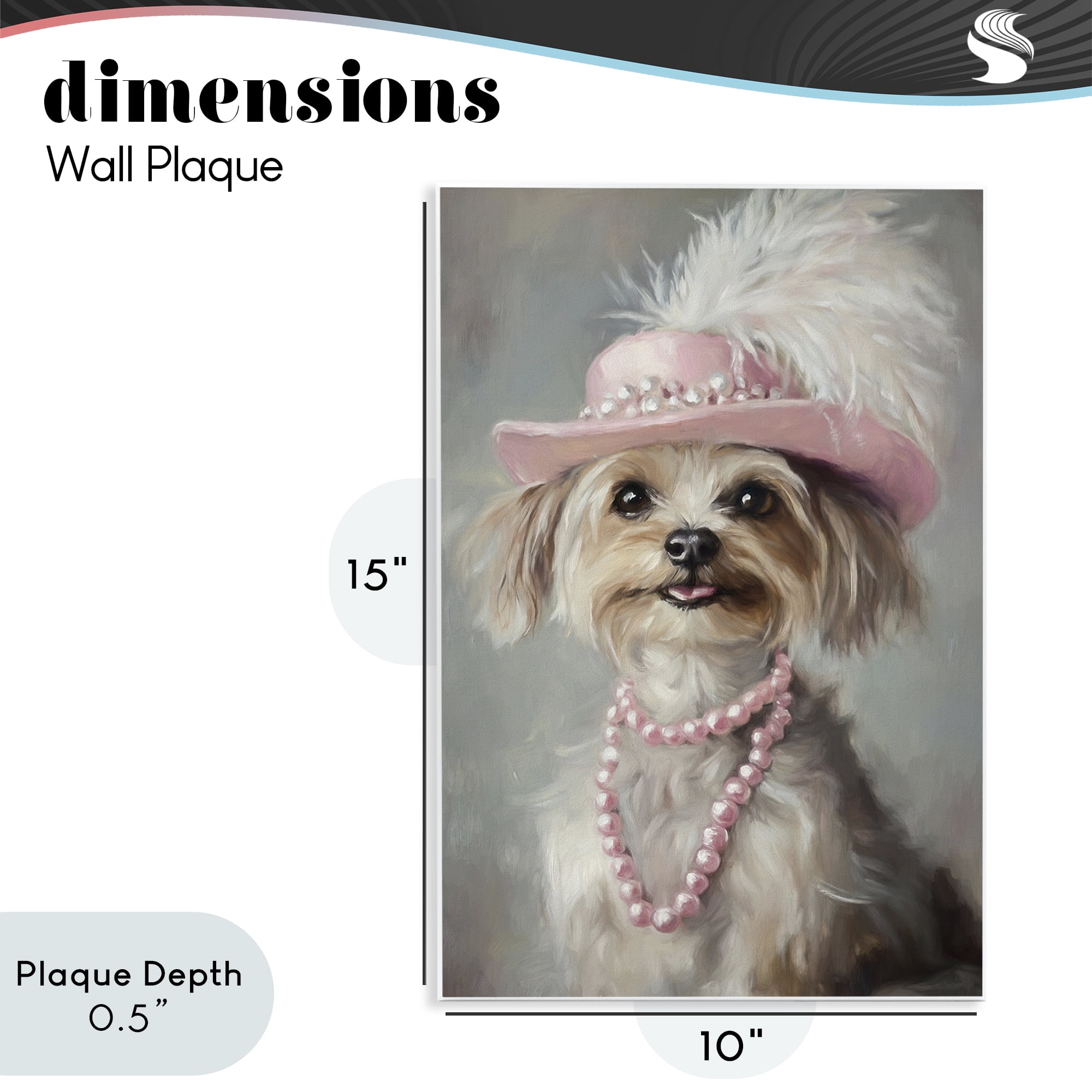 Stupell Industries Lady Yorkie Portrait Wall Plaque Art, design by Tina LeCour