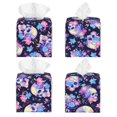 thumbnail image 2 of Sikiie cool flower Skull Leather Tissue Box Cover Square, tissue box holder, Tissue Box with Bottom Belt-5.2”x5.2”x5.2”, 2 of 7