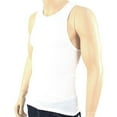 thumbnail image 2 of 6 Men Slim Muscle Tank Top T-Shirt Ribbed Sleeveless Gym Fashion A-Shirt White M, 2 of 6