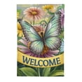thumbnail image 2 of Shangniulu Spring Summer Butterfly Garden Flag 12x18 Vertical Double Sided Welcome Farmhouse Outside Decorations Burlap Yard Flag White, 2 of 6
