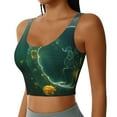 thumbnail image 2 of Goofa Jelly Fish Printed Sports Bras for Women, High Impact Running Bra Workout Crop Tank Tops Longline Sports Bra Push up-Medium, 2 of 9
