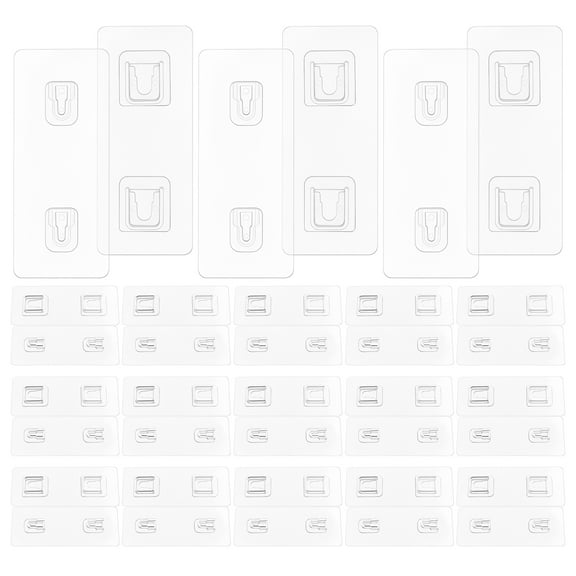 20 Sets Adhesive Wall Hooks Hook up 13.60X5.60X0.20CM Transparent