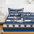 thumbnail image 6 of Cal.King Size Fitted Sheet Set - Navy Blue Anchor 3 Piece Bedding Sets 16" Deep Pocket Fitted Sheet with 2 Pillowcases, Nautical Summer Beach Coastal Ocean Brushed Microfiber Hotel Luxury Bed Sheets, 6 of 9