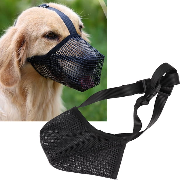 Soft Mesh Dog Muzzle, Poison Bait , Adjustable Straps, Breathable, Non Slip
