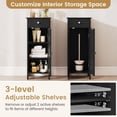 thumbnail image 6 of ZOPan  Floor Storage Cabinet, Multifunctional Bathroom Storage Cabinet with 2 Adjustable Shelves, Ideal for Bathroom, Living Room, 14 x 12 x 34.5 inches (Black), 6 of 18