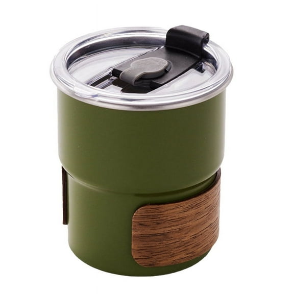 Outdoor Anti-Scalding Camping Cup 304 Stainless Steel Water Cup Portable High-Temperature Coffee Cup Green