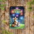 thumbnail image 2 of Happy New Year Corgi Family Cheer Winter Midnight Firework Vertical Metal Aluminum Sign Welsh Corgi Dog Lover Gifts Idea Wall Art Home Decor - 02025, 2 of 5