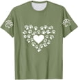 thumbnail image 4 of TKLPEHG Western Tops For Women Short Sleeve T Shirts Crew Neck Fashion Casual Loose Dog Paw Print Graphic Tee Summer Comfy Outfits (Army Green,XXL), 4 of 4