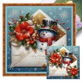 thumbnail image 1 of Hilo Algodón Ecológico Bordado Sobre Muñeco Nieve Con 11CT Punto Cruz 45x45cm, 1 of 9