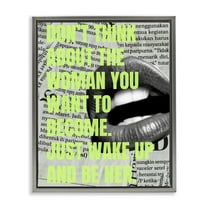 Stupell Industries Wake Up & Be Her Inspiring People Painting Gray Floater Framed Canvas Art Print Wall Art, 17 x 21