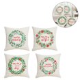 thumbnail image 4 of 4 fundas de almohada navideñas con texto "Happy New Year", para decoración del hogar YX1014-1, 4 of 8