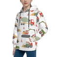 thumbnail image 2 of Kll Unisex Kids Boys Girls Hooded Pocket Pullover Hoodies-Excavator, 2 of 9