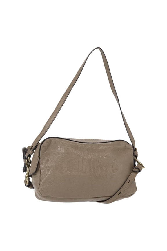 Pre-Owned Chloe Vintage Shoulder Bag Leather Gray Leather Shoulder Bag Bag