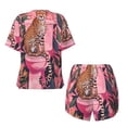 thumbnail image 5 of Picia Cheetah On Toilet Humor Art Pajamas Sets for Women Soft Short-Sleeved Pjs with Lounge Shorts Two Piece Sleepwear-4X-Large, 5 of 9