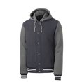 thumbnail image 1 of Sport-Tek Veste Letterman Isolée + une Paire de Bracelets, Gris TG, 1 of 2