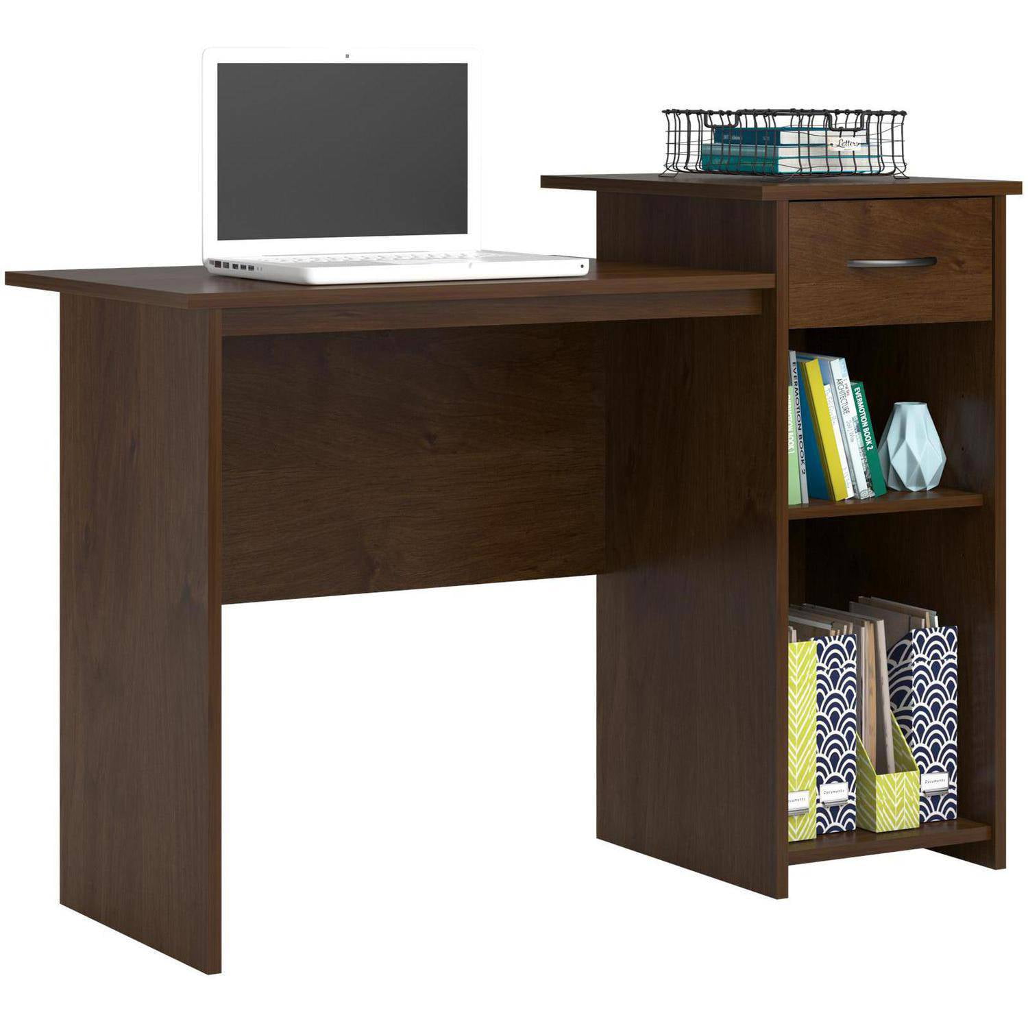 Mainstays Student Desk With Easy Glide Drawer Blackwood Finish