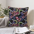 thumbnail image 6 of Xecao Snake And Flower Print Soft Velvet Decorative Throw Pillow Covers, Square Cushion Cases for Bed, Sofa, Living Room, Car, and Indoor Outdoor Use-18"x18", 6 of 8