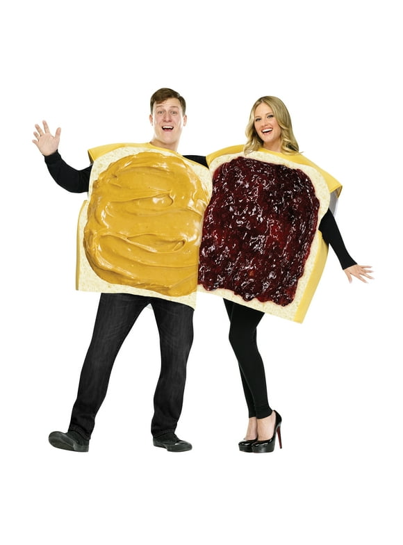 Way to Celebrate Peanut Butter and Jelly Multi-Color Halloween Couples Costume Regular Unisex Adult