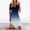 Blue, variant on Women Casual Draw Back Printed Short Sleeves Cold Shoulder Dress