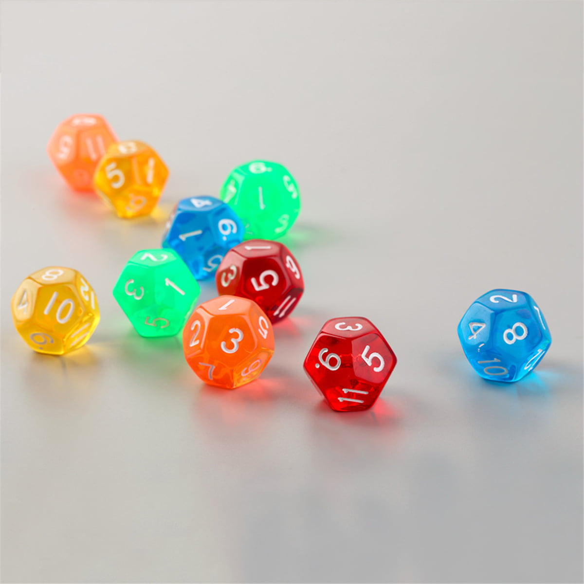 Multi Colored Assortment of D12 Polyhedral Dice 25 Count Assorted Pack of 12 Sided Dice