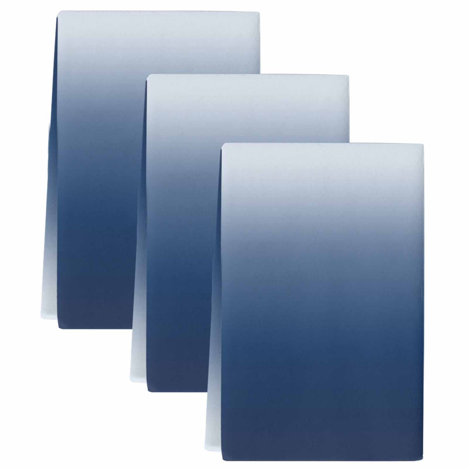 Navy Blue Ombre Kitchen Towels Set of 3, Modern Abstract Art Gradient Aesthetics Absorbent Dish Towels for Kitchen, Microfiber Hand Towel, Quick Drying Tea Towel for Cleaning Decorative Dishcloths