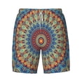 thumbnail image 4 of Lsque Mens Swim Trunks Round Mandala Pattern - Bathing Suit Compression Liner - Beach Swim Shorts Swimwear - (S-3XL) - Stretch Quick Dry -Small, 4 of 9