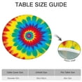 thumbnail image 6 of Colorful Tie Dye Mandala Pattern Round Fitted Tablecloth with Elastic Edge,Dining Table Cover Waterproof,Outdoor Round Tablecloth for Camping,Dining,Indoor and Outdoor, 6 of 7
