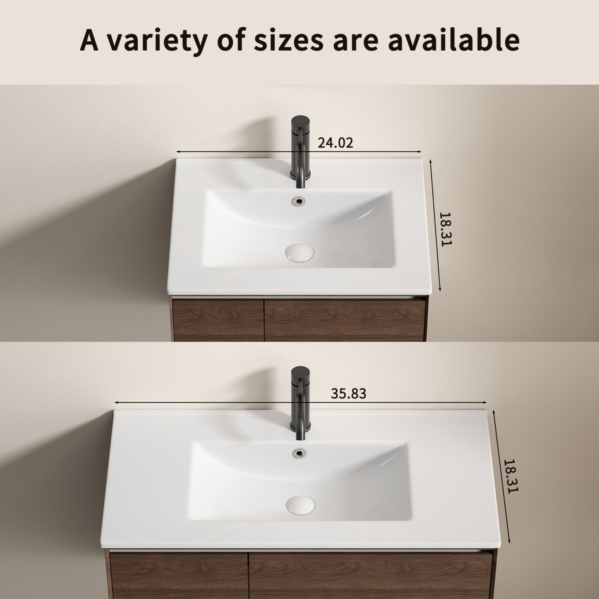 24 inch Bathroom Vessel Sink, Ceramic Bathroom Vanity Sink Top with Overflow,White