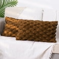 thumbnail image 1 of REGALWOVEN Paquete de 2 fundas de almohadas decorativas de piel sintética, fundas de cojín de felpa suave, marrón oscuro 12" x 20", 1 of 6