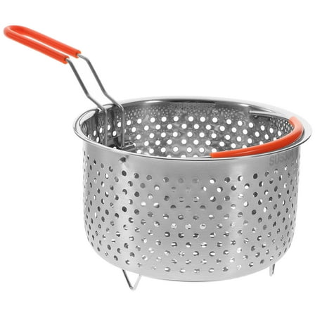 Niceauty Fry Strainer Basket Round Stainless Steel Ergonomic Handle For Home Cooks 1Pcs