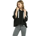 thumbnail image 4 of Flyingstar Women’s Casual Hoodie Sweatshirt, Solid Cropped Jumper Tops, 3/4 Sleeve Oversized, 4 of 7