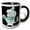 Black/White, variant on 3drose, Cute Mint Green and White Christmas Mouse Illustration, 15oz Mug