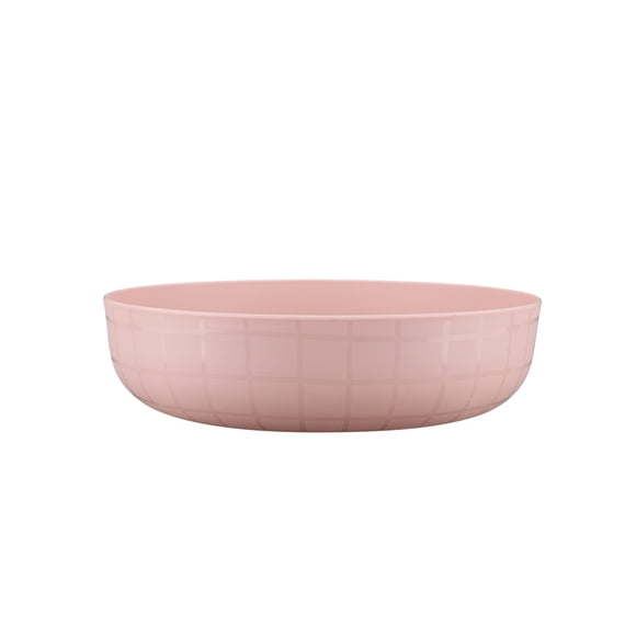Bol repas en polypropylène à motif quadrillé rose Mainstays, paquet de 1, rose pâle