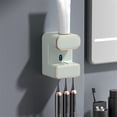 thumbnail image 3 of Smart Wall Mounted Automatic Toothpaste Dispenser – Electric Squeezer with 3 Toothbrush Slots, Thermal Sensing, Space-Saving Holder, Easy to Clean, All-purpose Compatibility – Green, 3 of 7