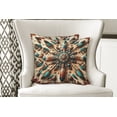 thumbnail image 2 of Ambesonne Rustic Throw Pillow Cover Pack of 2, Ethnic Southwestern Feathers, 2 Pcs-40"x40", Redwood and Dark Turquoise, 2 of 5