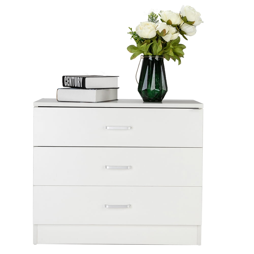 Lowestbest 3 Drawer Dresser, Wooden Drawer Storage Bins, White Storage Night Stand for Bedroom, Living Room, Home, Office Lowestbest 3 Drawer Dresser, Wooden Drawer Storage Bins, White Storage Night Stand for Bedroom, Living Room, Home, Office