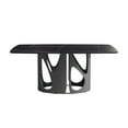 thumbnail image 3 of 70.86" Black Sintered Stone Dining Table, Modern Rectangular Design, 6-8 Seats, Black Metal Legs, for Dining Room, Easy Clean, Durable, 3 of 18
