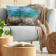 thumbnail image 5 of Ambesonne Romantic Throw Pillow Cover 2 Pack, Tahoe Snowy Mountain, 20", Pale Blue Green Eggshell, 5 of 7