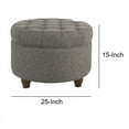 thumbnail image 5 of Fabric Upholstered Wooden Ottoman with Tufted Lift Off Lid Storage, Dark Gray, 5 of 6