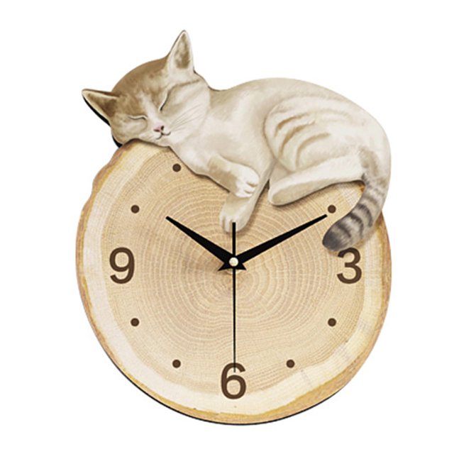 Reloj de pared con diseño de gato, moderno y elegante, decorativo, para cocina y interior. S