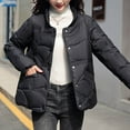 thumbnail image 4 of Hueook Womens Fleece Jacket Womens Coats and Jackets Women's Casual Colored Long-sleeved Capless Jacket Black XL, 4 of 6