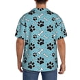 thumbnail image 3 of Kdxio Men's Hawaiian Shirt for Men Short Sleeve Shirt Cute Dog Footprints Summer Casual Holiday Beach Button Down T-Shirts, 3 of 7