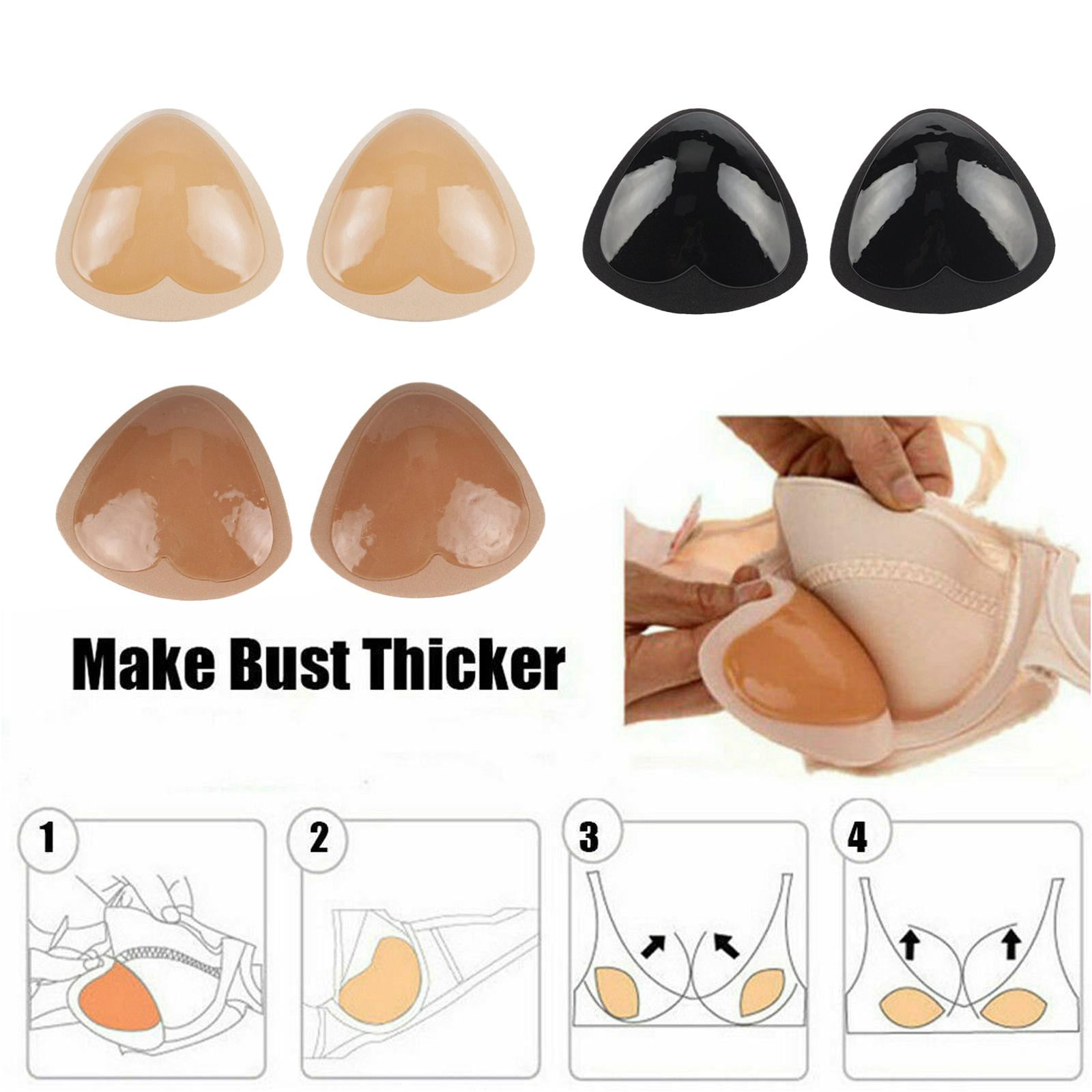 Buy SERMICLESelf-Adhesive Bra Pads inserts, Removeable Silicone Triangle  Push Up Pads With Massage 2 Pairs Online at desertcartSeychelles