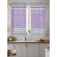 thumbnail image 2 of Purple Silver Stripes Curtains 54 Inch Length, Sheer Curtains for Bedroom Living Room Window Modern Ombre Abstract Aesthetic Rod Pocket Drapes Kitchen Curtains Small Half Window 42"x54" 2 Panels, 2 of 6