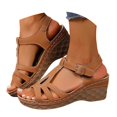 thumbnail image 3 of Wedge Sandals For Women Wide Width Comfortable Open Toe Ankle Strap Platform Low Heel Summer Casual Walking Shoes, 3 of 8